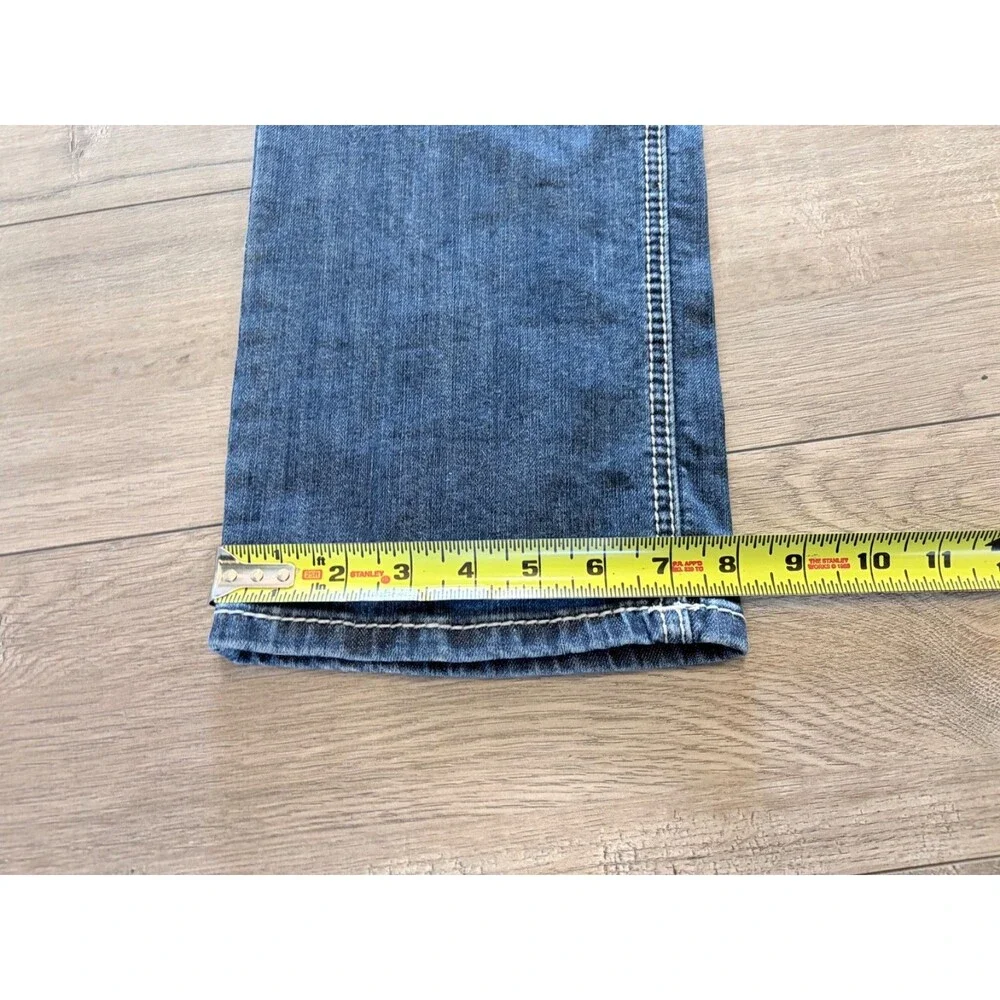 Rock & Roll Rifle Skinny Mens 36X34 Cowboy Thick Stitch Slim Stretch Jeans
